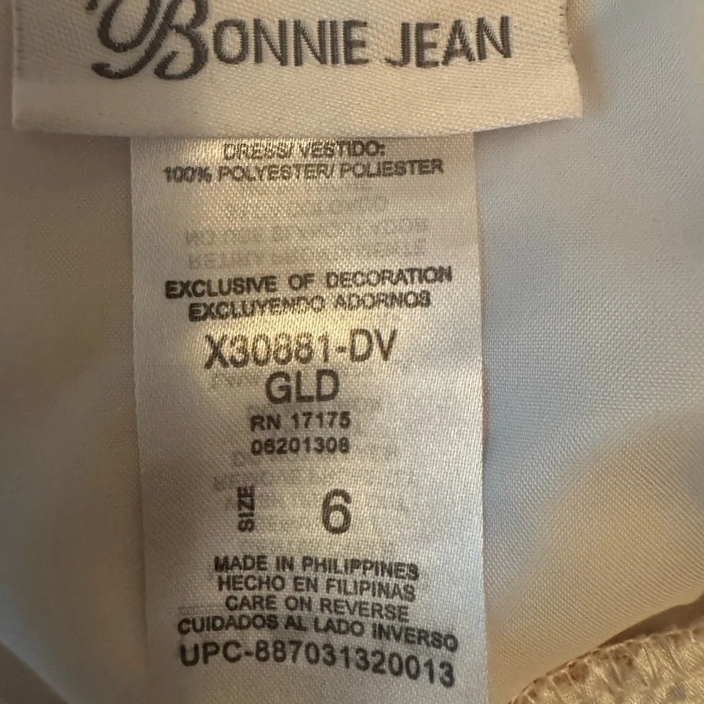 Bonnie Jean Gold Rosette Kids Dress